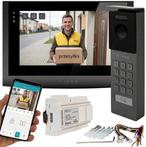 Wideodomofon Vidos 2IP M200B-X WiFi + S202 – 2-żyłowy system IP z aplikacją Vidos X, Full HD i szyfratorem