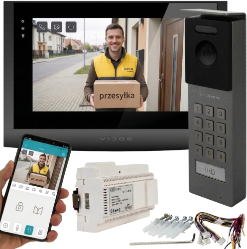 Wideodomofon Vidos 2IP M200B-X WiFi + S202 – 2-żyłowy system IP z aplikacją Vidos X, Full HD i szyfratorem