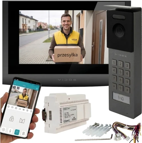 Wideodomofon Vidos 2IP M200B-X WiFi + S202  2-żyłowy system z aplikacją na telefon Vidos X, Full HD i szyfrator