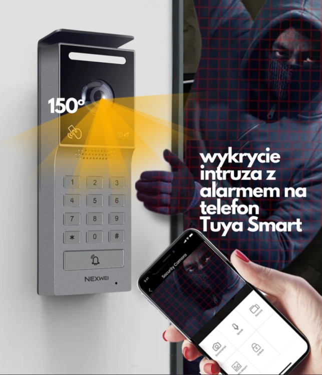 Wideodomofon Nexwei IP NW-ZIP-2B WiFi z AI i RFID