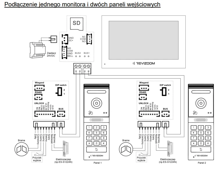 Schemat podłączenia REVIZOOM RM-T275HD2 WHITE / RC-213HD2-C
