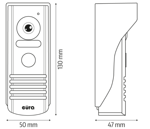 Kamera VDA-63A3 EURA CONNECT+  srebrna, DC 12V, AHD, Full HD