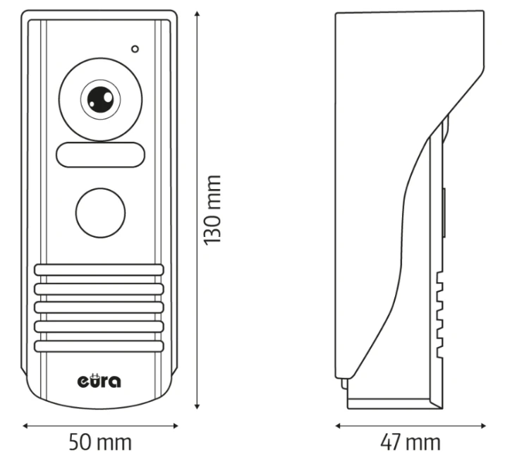 Kamera VDA-63A3 EURA CONNECT+  srebrna, DC 12V, AHD, Full HD