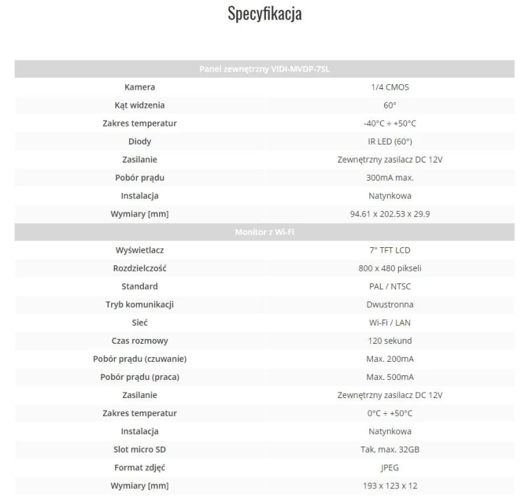Specyfikacja
