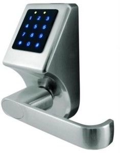 Szyld zamka EURA ELH-80B9 silver z klawiaturą dotykową, sterowaniem SMS