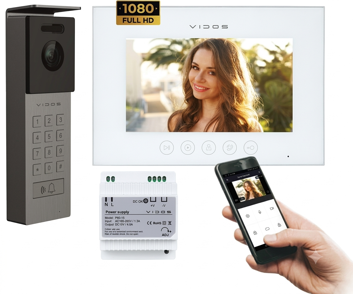 Wideodomofon Vidos M11W-X + S12D WiFi, furtka i brama