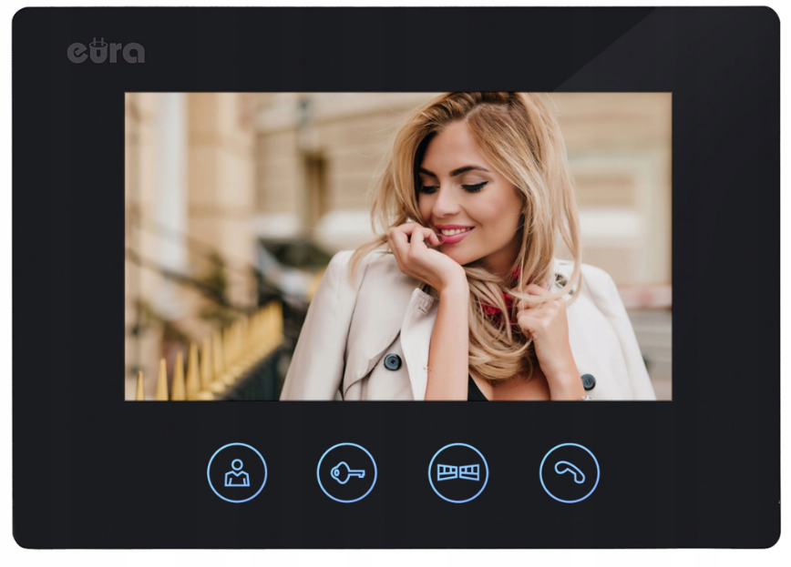MONITOR ''EURA'' VDA-42A3 ''CONNECT+'' - czarny, 7'', otwieranie 2 wejść, AHD